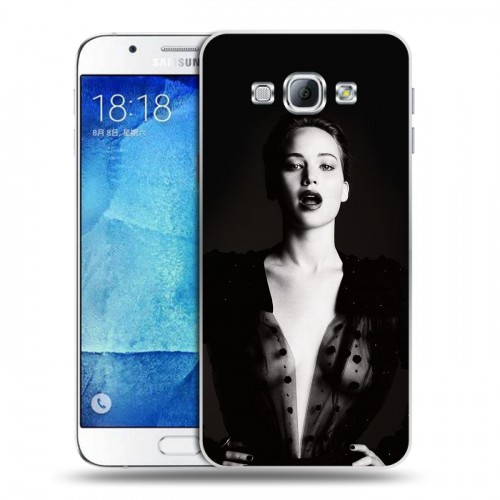 Дизайнерский пластиковый чехол для Samsung Galaxy A8 Дженнифер Лоуренс