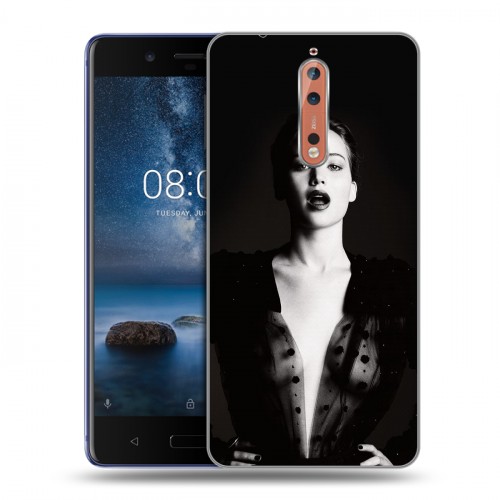 Дизайнерский пластиковый чехол для Nokia 8 Дженнифер Лоуренс