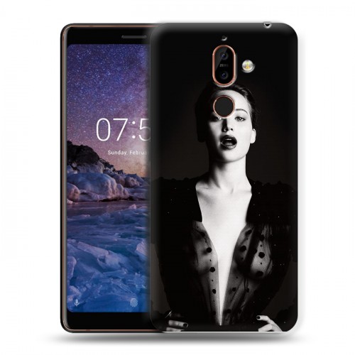 Дизайнерский пластиковый чехол для Nokia 7 Plus Дженнифер Лоуренс