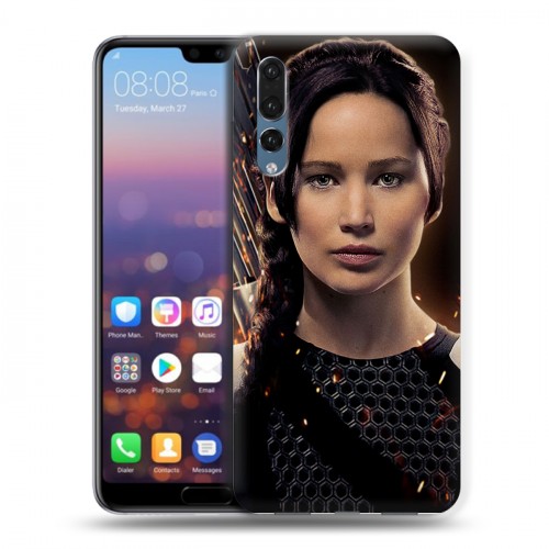 Дизайнерский силиконовый с усиленными углами чехол для Huawei P20 Pro Дженнифер Лоуренс