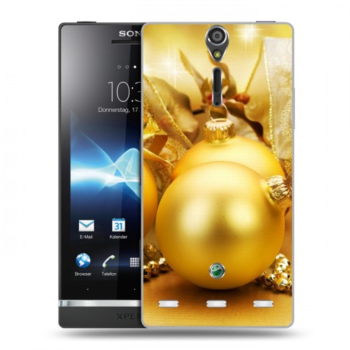 Дизайнерский пластиковый чехол для Sony Xperia S Новогодние шары