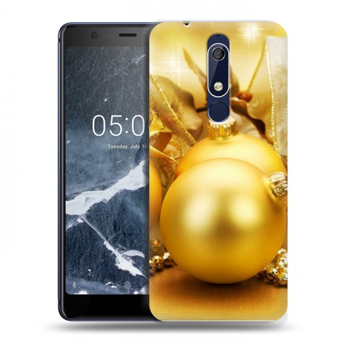 Дизайнерский пластиковый чехол для Nokia 5.1 Новогодние шары