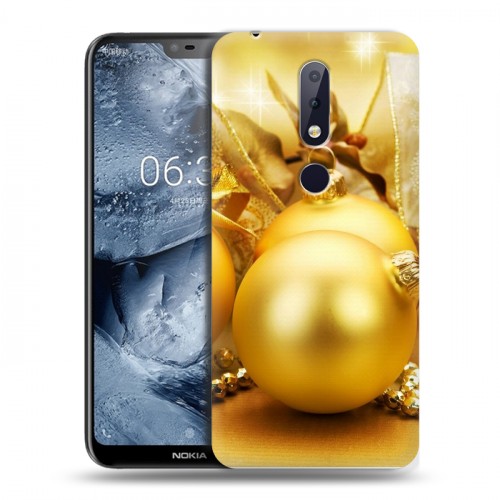 Дизайнерский силиконовый чехол для Nokia 6.1 Plus Новогодние шары