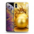 Дизайнерский силиконовый чехол для Iphone Xs Max Новогодние шары