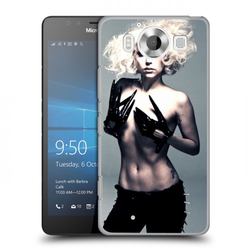 Дизайнерский пластиковый чехол для Microsoft Lumia 950 Леди Гага