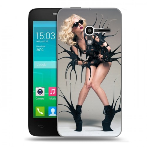 Дизайнерский пластиковый чехол для Alcatel One Touch Pop D3 Леди Гага