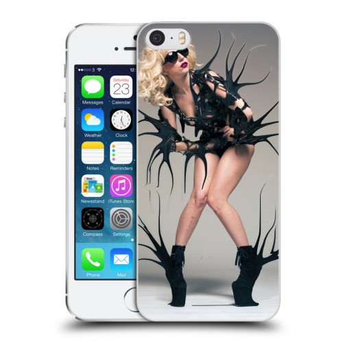Дизайнерский пластиковый чехол для Iphone 5s Леди Гага