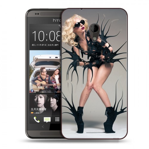 Дизайнерский пластиковый чехол для HTC Desire 700 Леди Гага