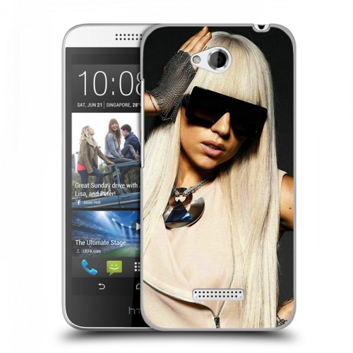 Дизайнерский пластиковый чехол для HTC Desire 616 Леди Гага