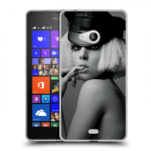 Дизайнерский пластиковый чехол для Microsoft Lumia 540 Леди Гага