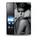 Дизайнерский пластиковый чехол для Sony Xperia TX Леди Гага