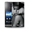 Дизайнерский пластиковый чехол для Sony Xperia S Леди Гага