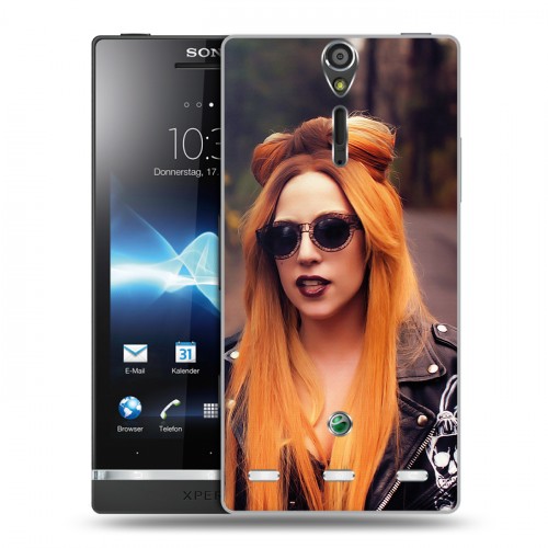 Дизайнерский пластиковый чехол для Sony Xperia S Леди Гага