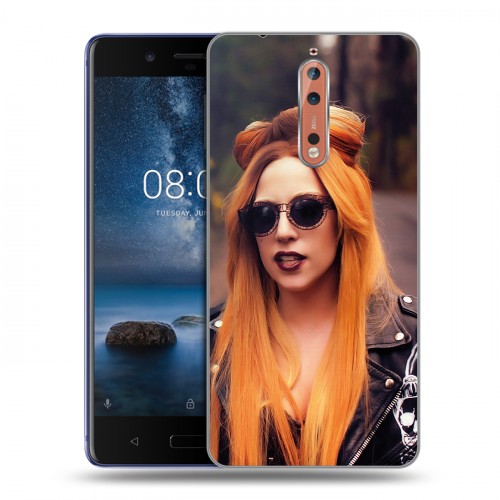 Дизайнерский пластиковый чехол для Nokia 8 Леди Гага