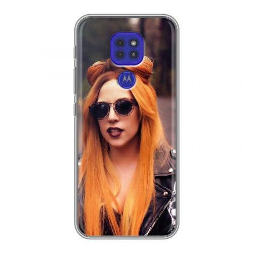 Дизайнерский силиконовый чехол для Motorola Moto G9 Play Леди Гага