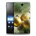 Дизайнерский пластиковый чехол для Sony Xperia TX Новогодние шары