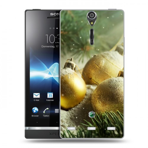 Дизайнерский пластиковый чехол для Sony Xperia S Новогодние шары