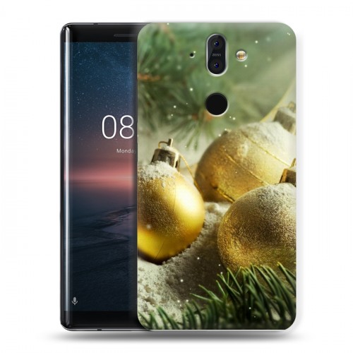 Дизайнерский пластиковый чехол для Nokia 8 Sirocco Новогодние шары