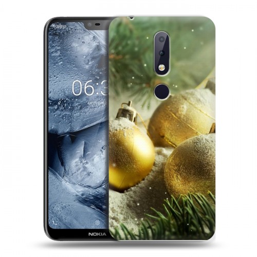 Дизайнерский силиконовый чехол для Nokia 6.1 Plus Новогодние шары