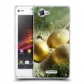 Дизайнерский пластиковый чехол для Sony Xperia L Новогодние шары