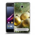 Дизайнерский силиконовый чехол для Sony Xperia E1 Новогодние шары