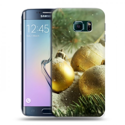 Дизайнерский пластиковый чехол для Samsung Galaxy S6 Edge Новогодние шары
