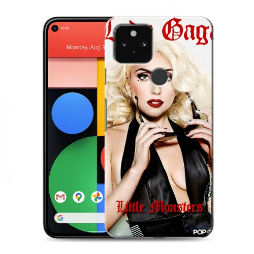 Дизайнерский пластиковый чехол для Google Pixel 5 Леди Гага