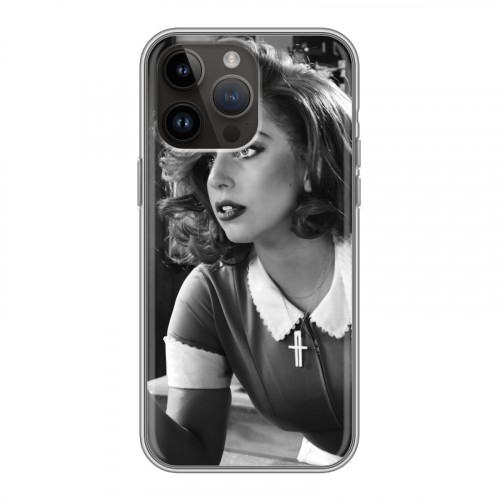 Дизайнерский силиконовый с усиленными углами чехол для Iphone 14 Pro Max Леди Гага
