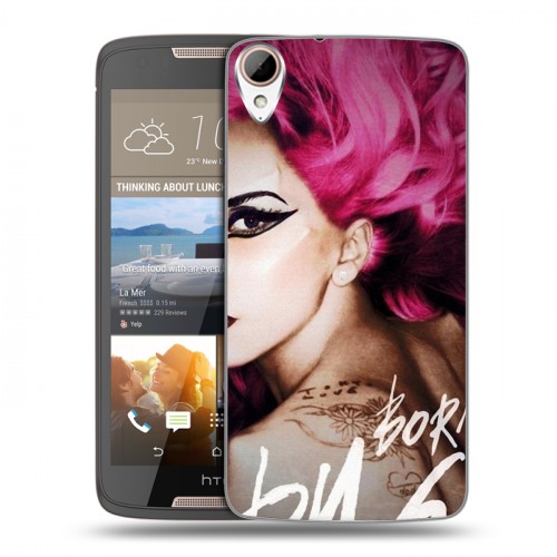 Дизайнерский пластиковый чехол для HTC Desire 828 Леди Гага