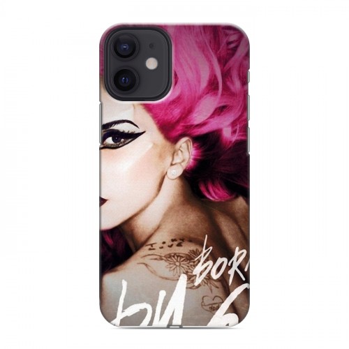 Дизайнерский силиконовый с усиленными углами чехол для Iphone 12 Mini Леди Гага