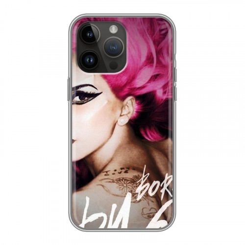 Дизайнерский силиконовый с усиленными углами чехол для Iphone 14 Pro Max Леди Гага