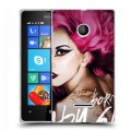 Дизайнерский пластиковый чехол для Microsoft Lumia 435 Леди Гага