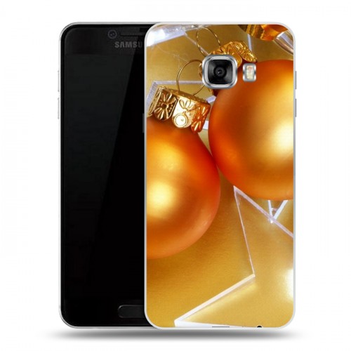 Дизайнерский пластиковый чехол для Samsung Galaxy C5 Новогодние шары