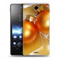 Дизайнерский пластиковый чехол для Sony Xperia TX Новогодние шары