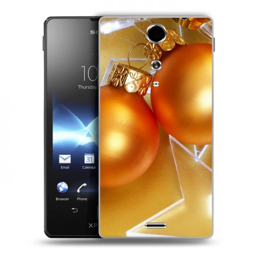 Дизайнерский пластиковый чехол для Sony Xperia TX Новогодние шары