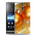 Дизайнерский пластиковый чехол для Sony Xperia S Новогодние шары