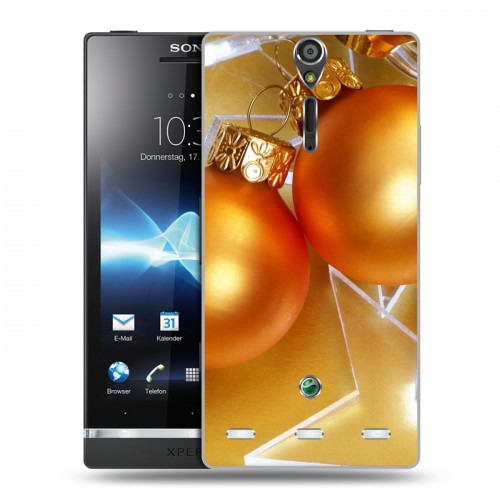 Дизайнерский пластиковый чехол для Sony Xperia S Новогодние шары