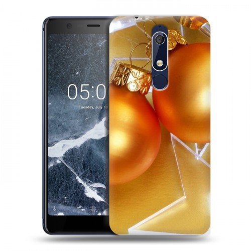 Дизайнерский пластиковый чехол для Nokia 5.1 Новогодние шары