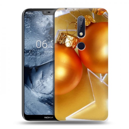 Дизайнерский силиконовый чехол для Nokia 6.1 Plus Новогодние шары