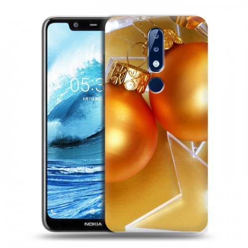 Дизайнерский силиконовый чехол для Nokia 5.1 Plus Новогодние шары