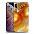 Дизайнерский силиконовый чехол для Iphone Xs Max Новогодние шары