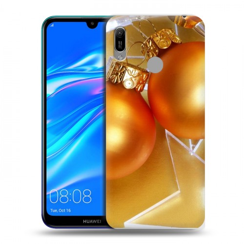 Дизайнерский пластиковый чехол для Huawei Y6 (2019) Новогодние шары