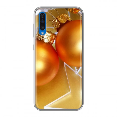 Дизайнерский пластиковый чехол для Samsung Galaxy A50 Новогодние шары