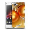 Дизайнерский пластиковый чехол для Sony Xperia L Новогодние шары