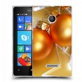 Дизайнерский пластиковый чехол для Microsoft Lumia 435 Новогодние шары