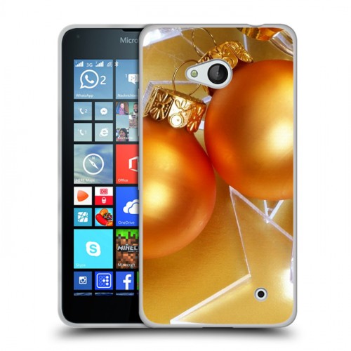 Дизайнерский пластиковый чехол для Microsoft Lumia 640 Новогодние шары