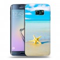 Дизайнерский пластиковый чехол для Samsung Galaxy S6 Edge Пляж