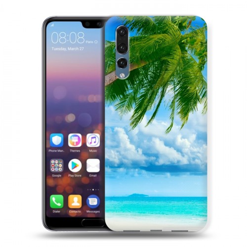 Дизайнерский силиконовый с усиленными углами чехол для Huawei P20 Pro Пляж
