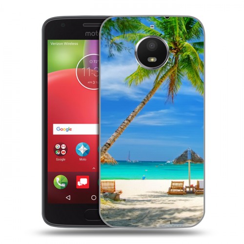 Дизайнерский силиконовый чехол для Motorola Moto E4 Plus Пляж