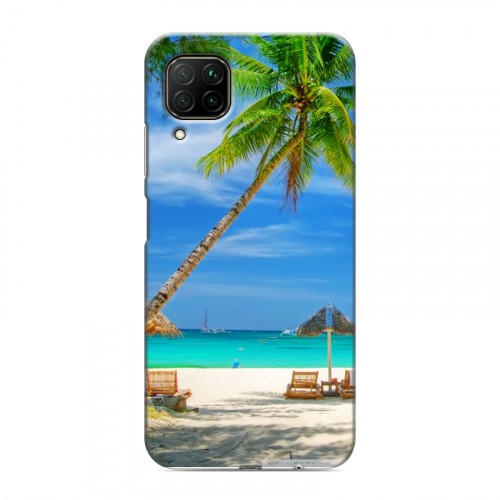 Дизайнерский силиконовый с усиленными углами чехол для Huawei P40 Lite Пляж
